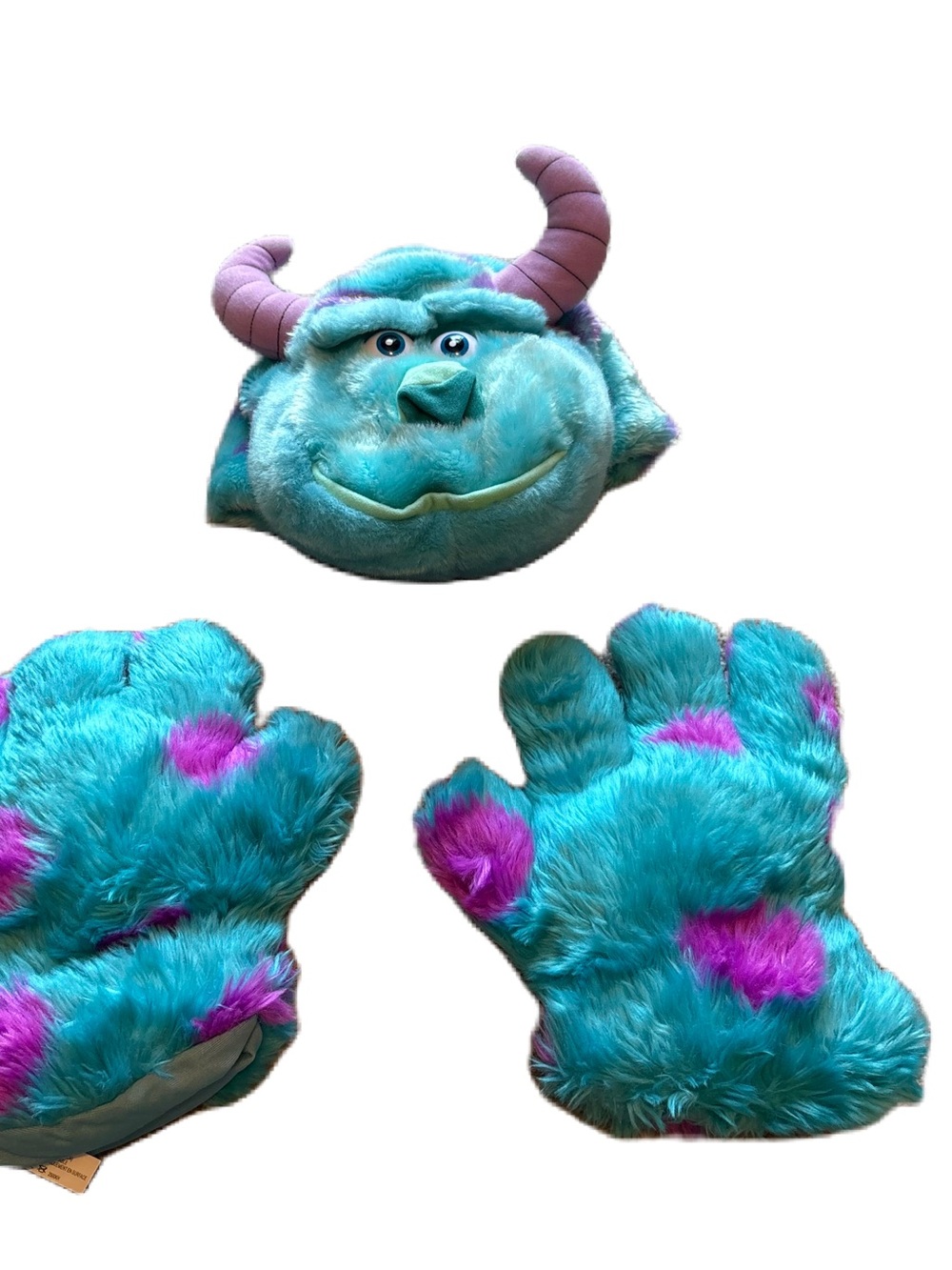 Disney Plush Sully Mask Hat Gloves Hands Monsters Inc Halloween Costume World
